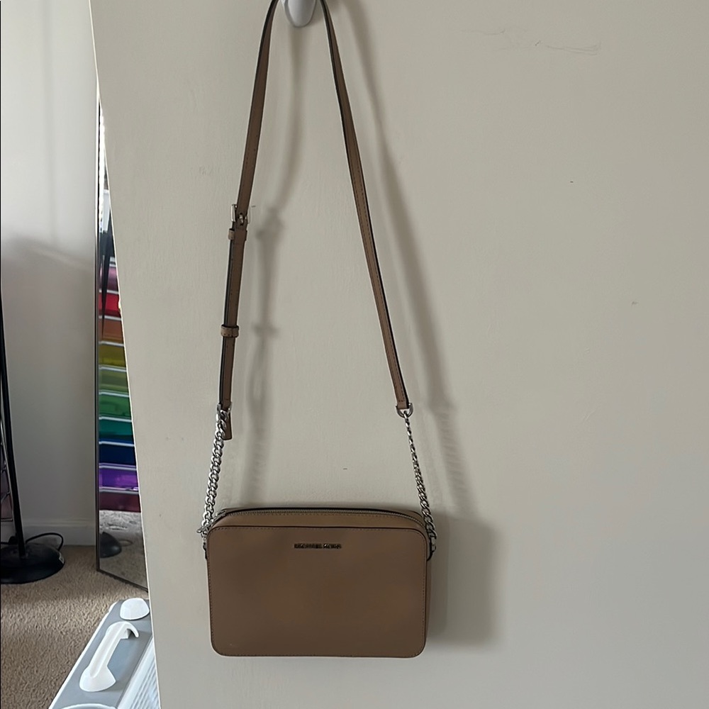 Brown Crossbody Bag with Chain Strap
